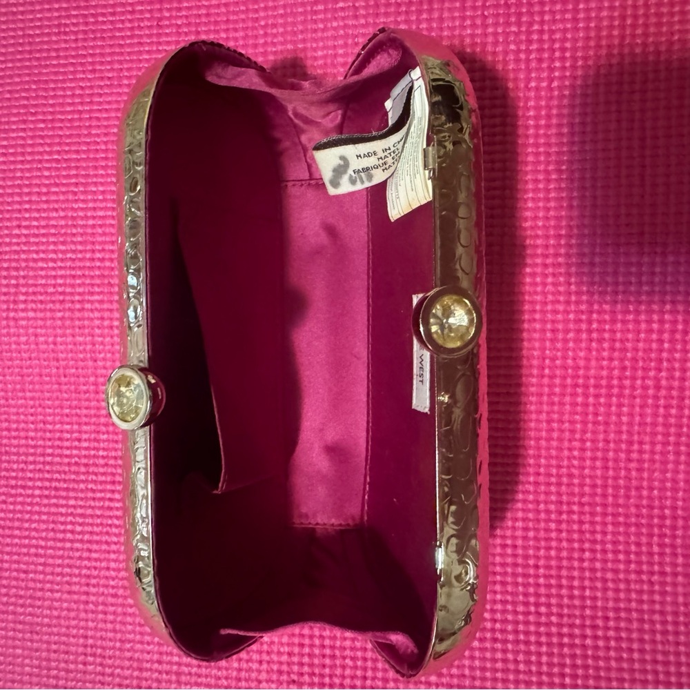 Nine West Gold Croc Patent Clutch - Picture 4 of 4